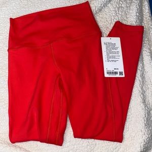 NWT lululemon align high rise pant 25” size 4 love red